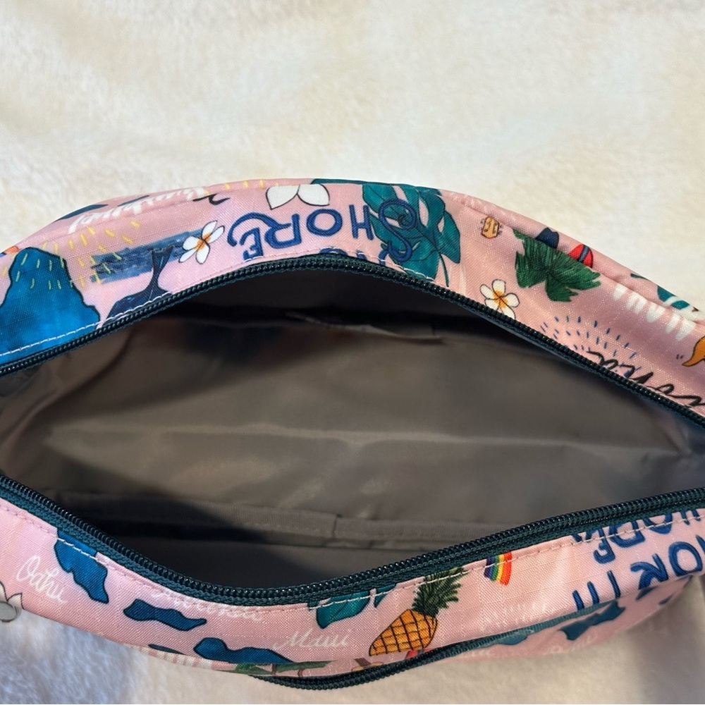 LeSportsac Pink and Blue Tropical Pouch North Shore Hawaii exclusive. - Picture 5 of 5